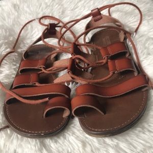 Brown gladiator sandals